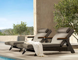 Hood Outdoor Sun Lounger – Aluminum Frame Chaise Lounge with Fire-Resistant Cushions