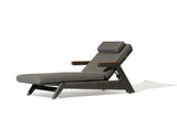 Hood Outdoor Sun Lounger – Aluminum Frame Chaise Lounge with Fire-Resistant Cushions