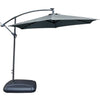 LED Cantilever Garden Parasol with Steel Frame – 8 Rib, Vented Canopy & Weighted Base