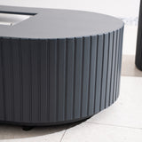 LYRIN Terrafab Gas Fire Pit Table with Side Table