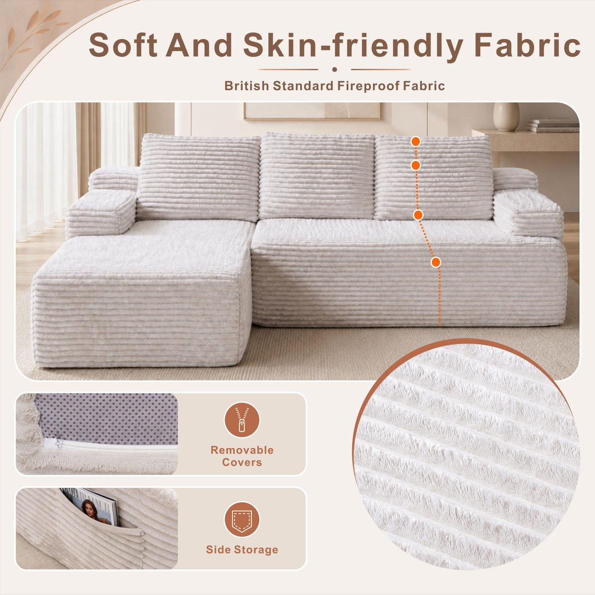 SOFTY Compressed Modular Sofa with Chaise
