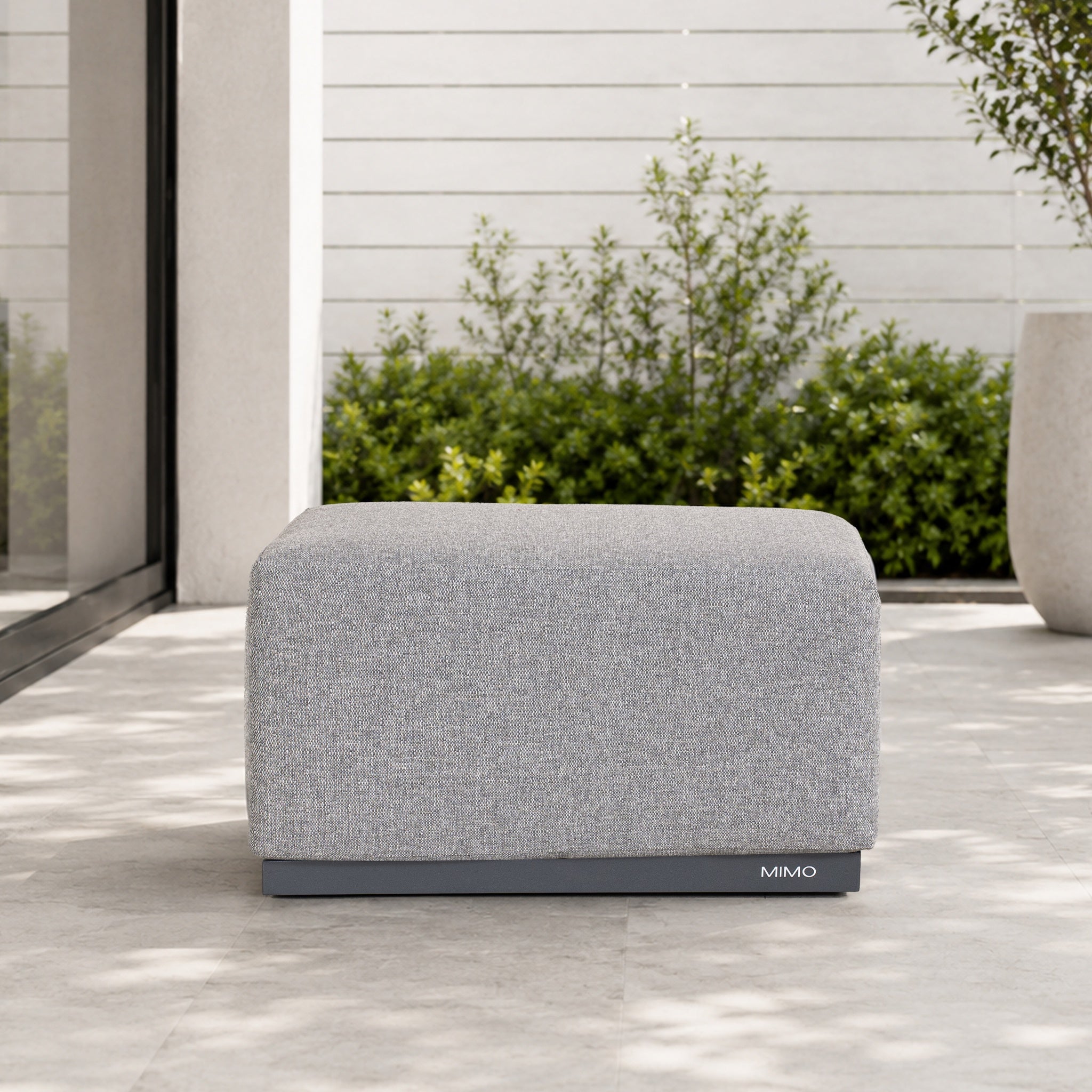 VAREL Aluminium Outdoor Ottoman with Removable Cushion