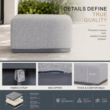 VAREL Aluminium Outdoor Ottoman with Removable Cushion