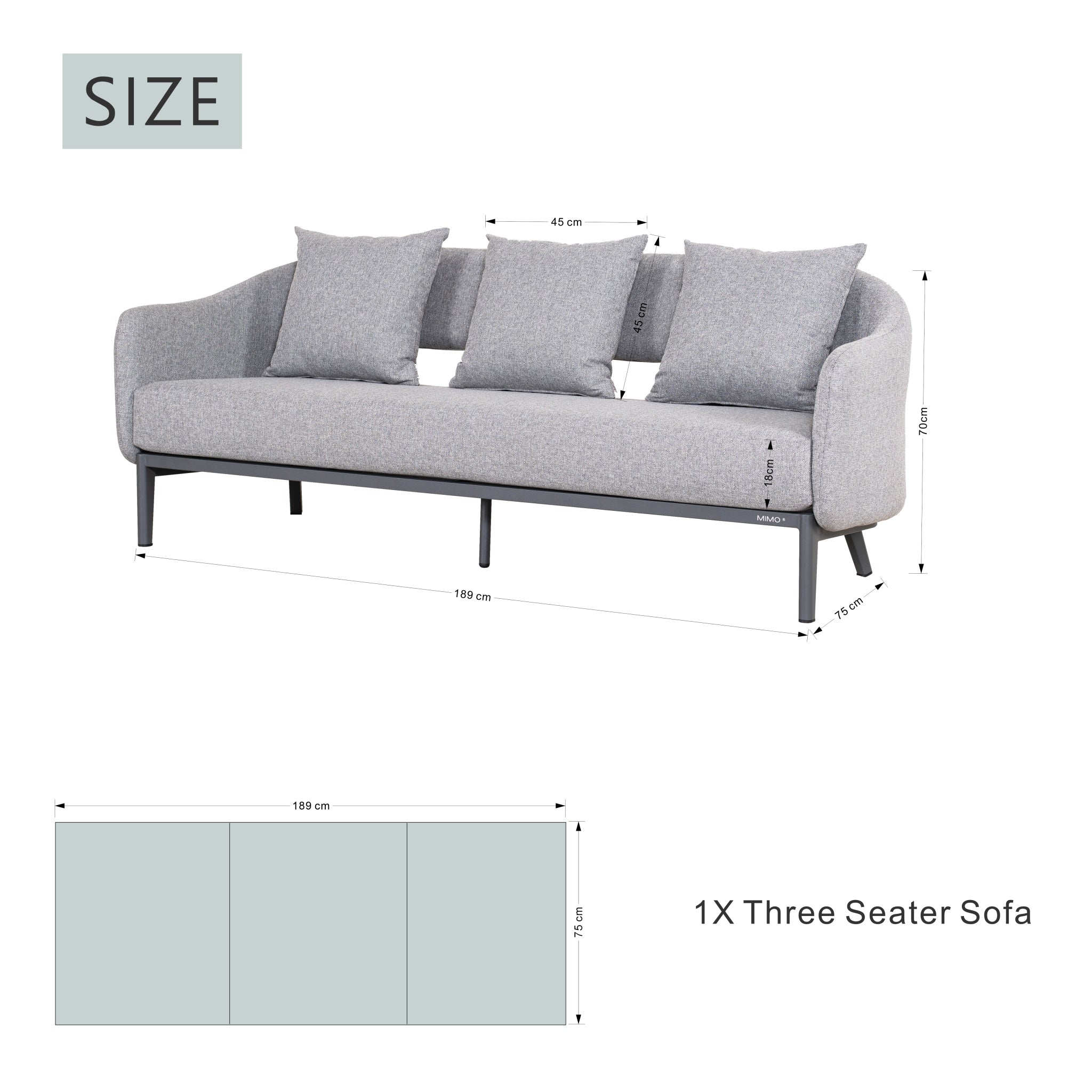 VELORA Aluminium Outdoor Sofa Set with TALARA Coffee Table