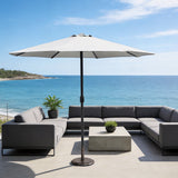 Outdoor Garden Parasol with Steel Pole – 8 Rib, Crank Handle & Vent