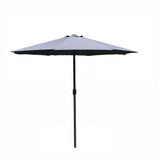 Outdoor Garden Parasol with Steel Pole – 8-Rib Canopy, Crank Handle & Vent