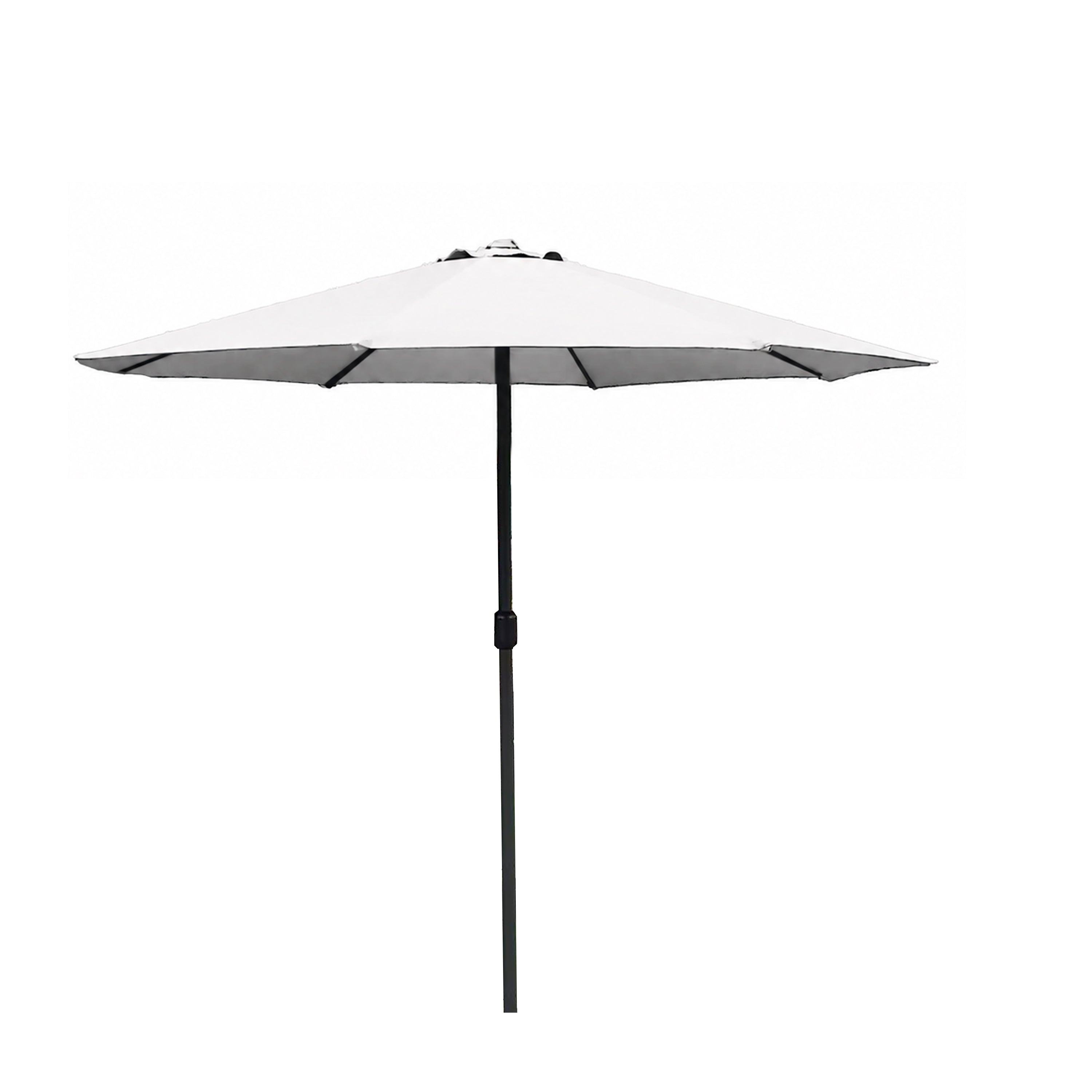 Outdoor Garden Parasol with Steel Pole – 8-Rib Canopy, Crank Handle & Vent