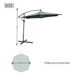 Solar LED Cantilever Garden Parasol – Steel Frame Outdoor Umbrella with 8-Rib Vented Canopy
