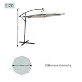 Solar LED Cantilever Garden Parasol – Steel Frame Outdoor Umbrella with 8-Rib Vented Canopy