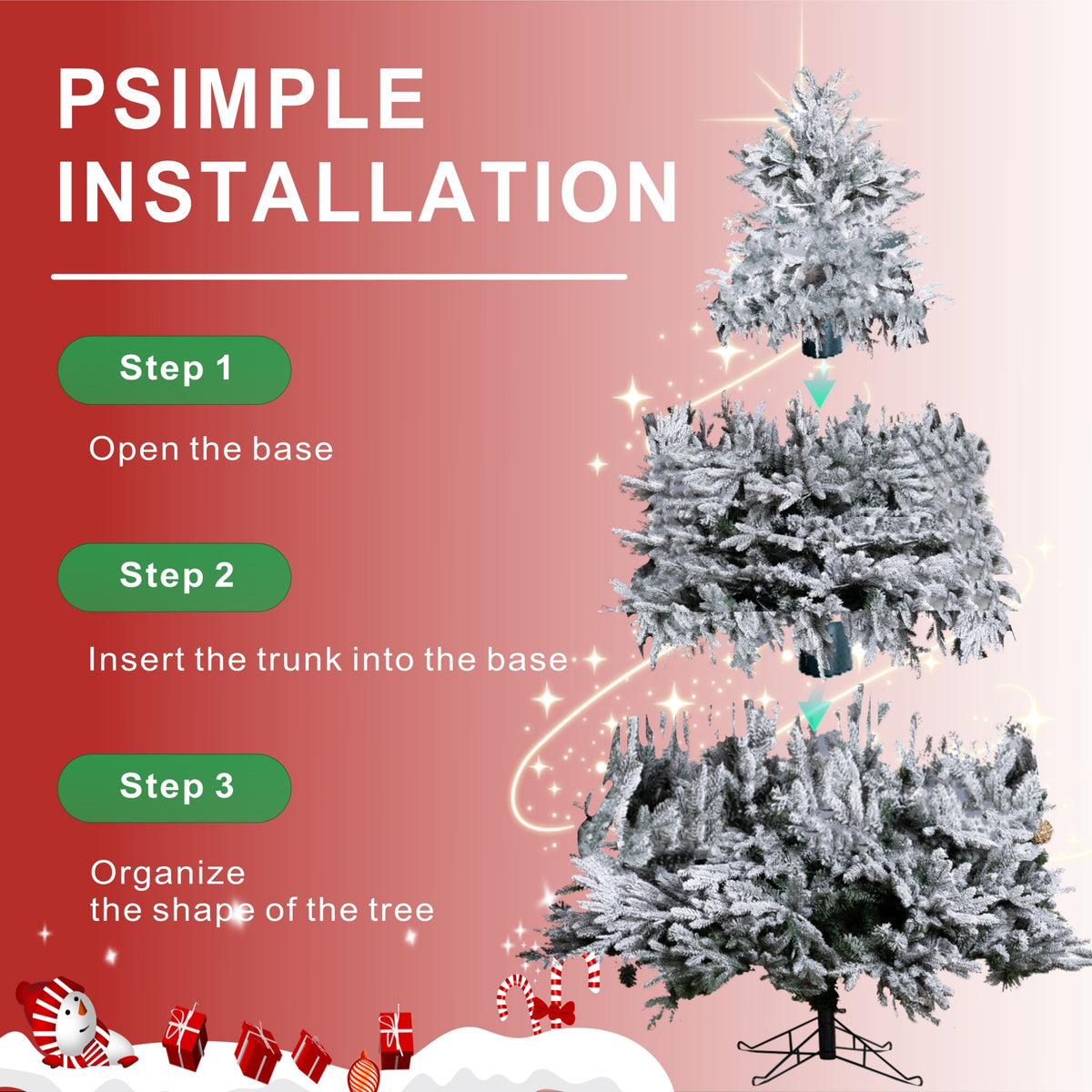 FIN Series Flocked PE & PVC Artificial Christmas Tree