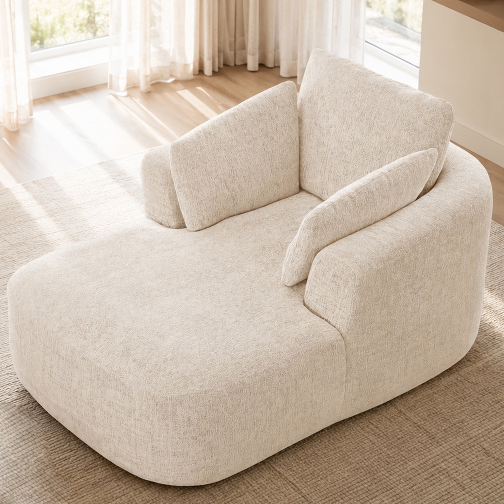 SOFTY Compressed Indoor Lounge Sofa Chair - Beige