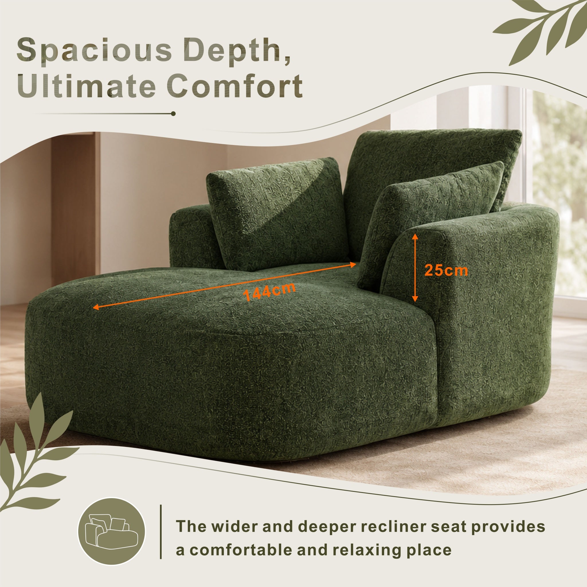 SOFTY Compressed Indoor Lounge Sofa Chair - Green