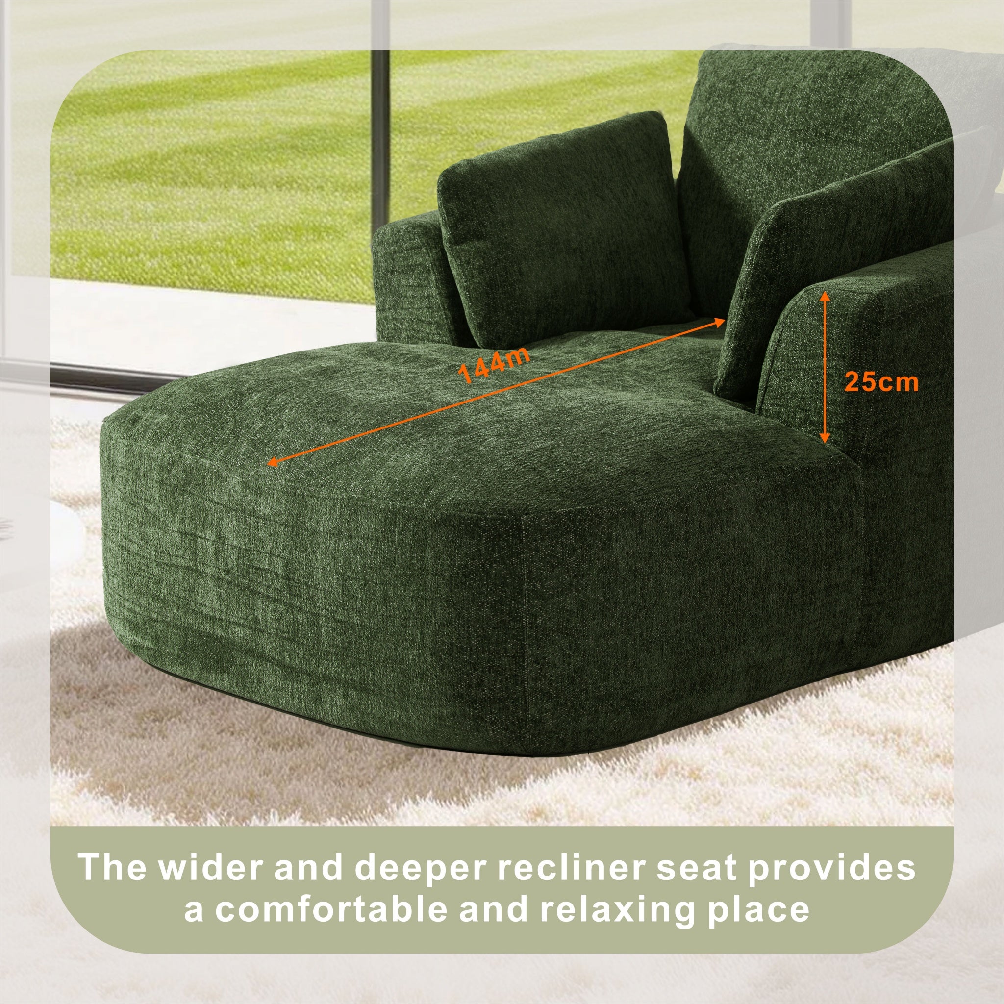 SOFTY Compressed Indoor Lounge Sofa Chair - Green