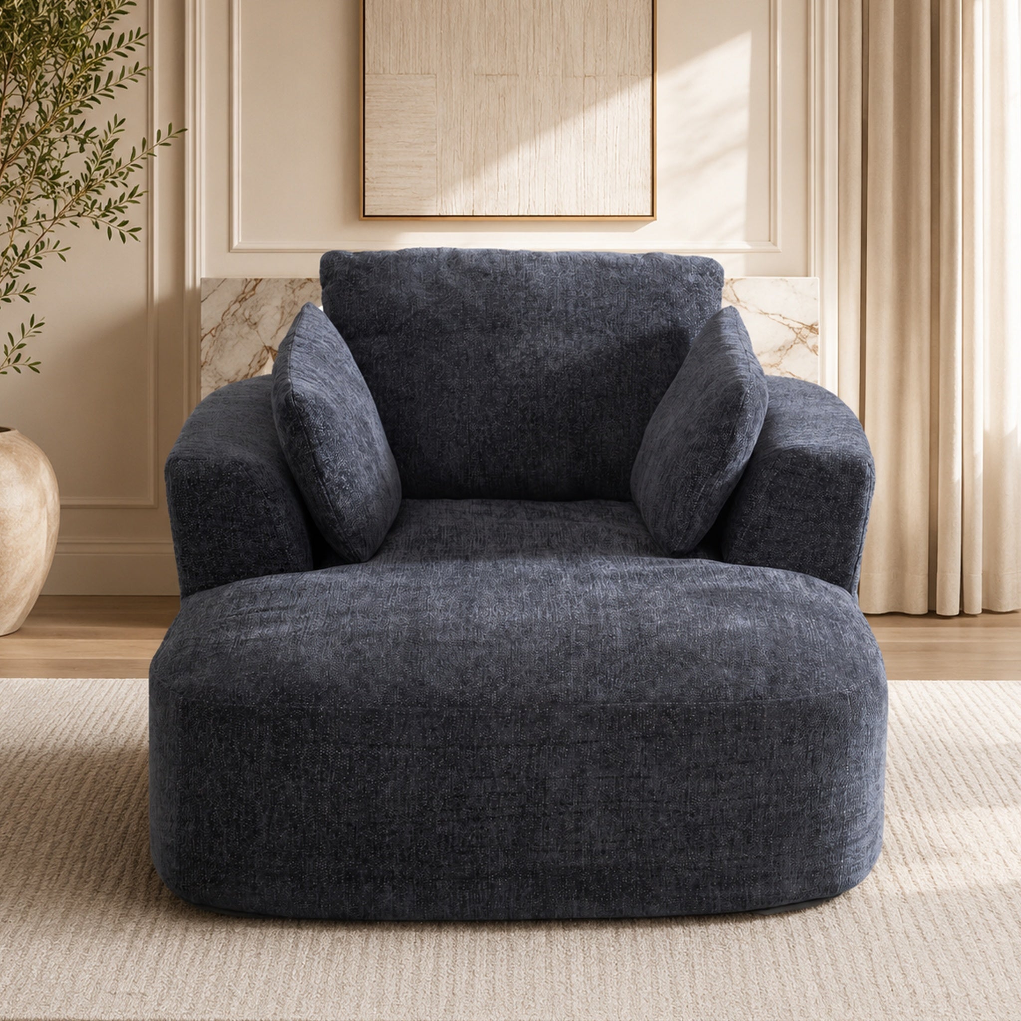 SOFTY Compressed Indoor Lounge Sofa Chair - Grey