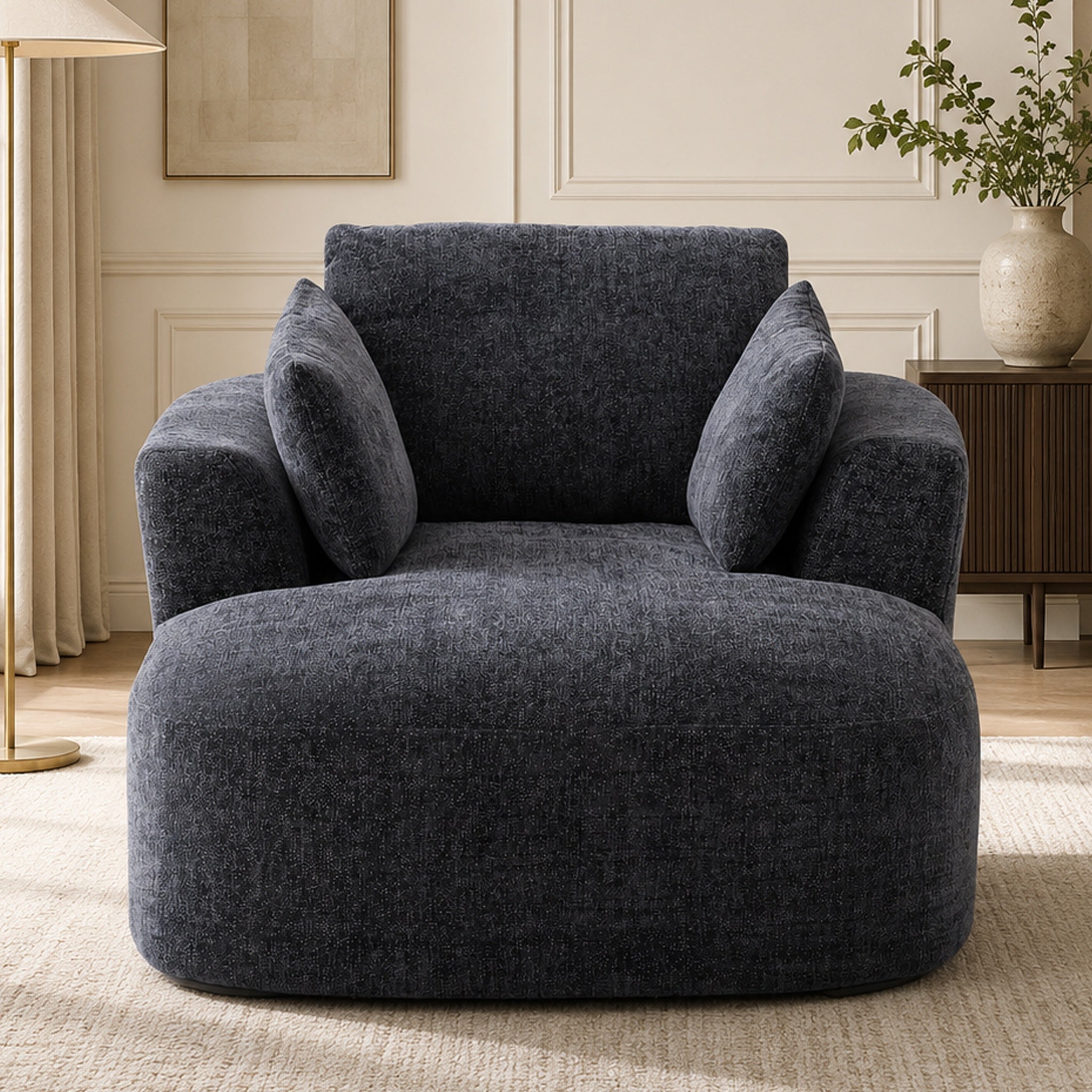 SOFTY Compressed Indoor Lounge Sofa Chair - Grey