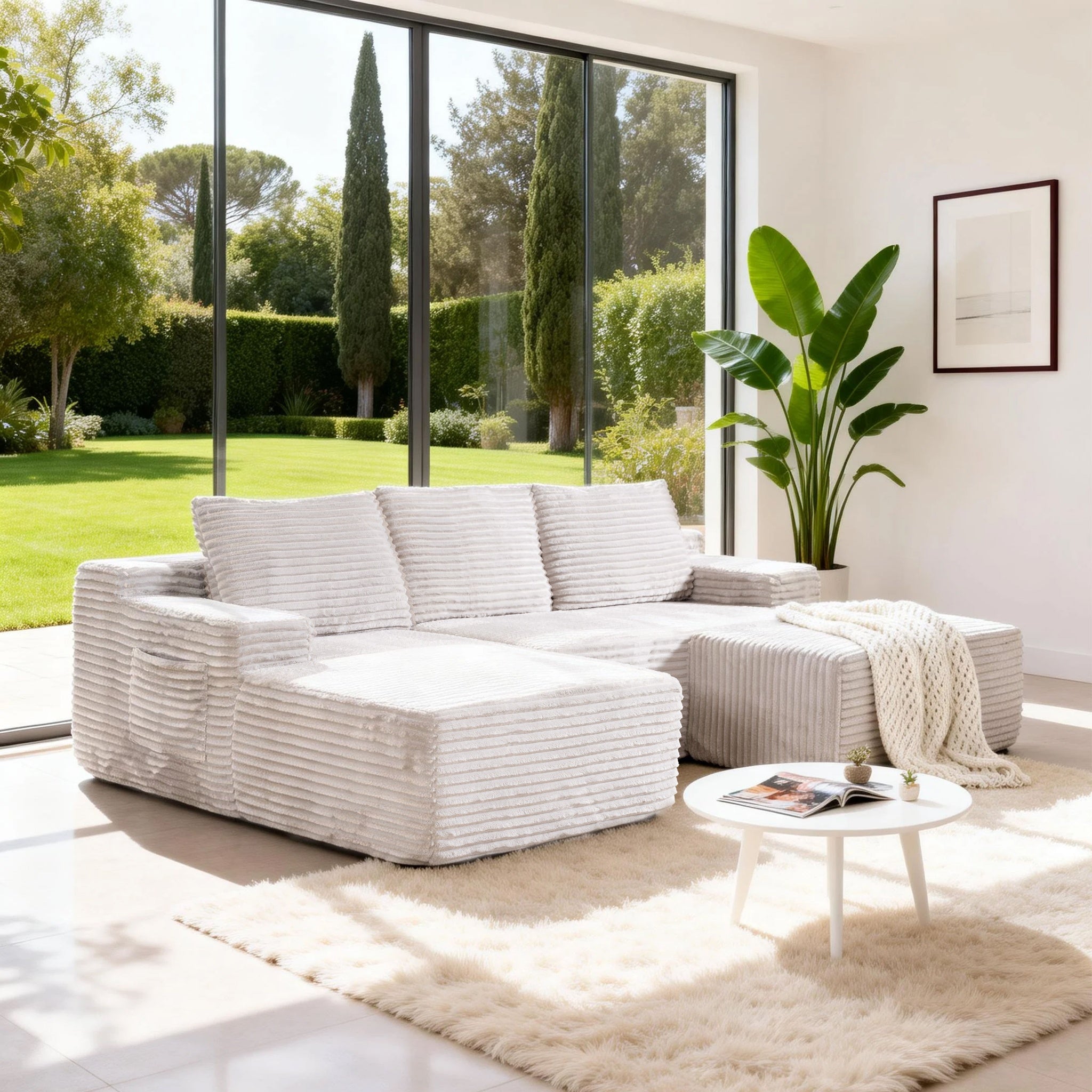 SOFTY Compressed Modular Sofa with Chaise & Ottoman