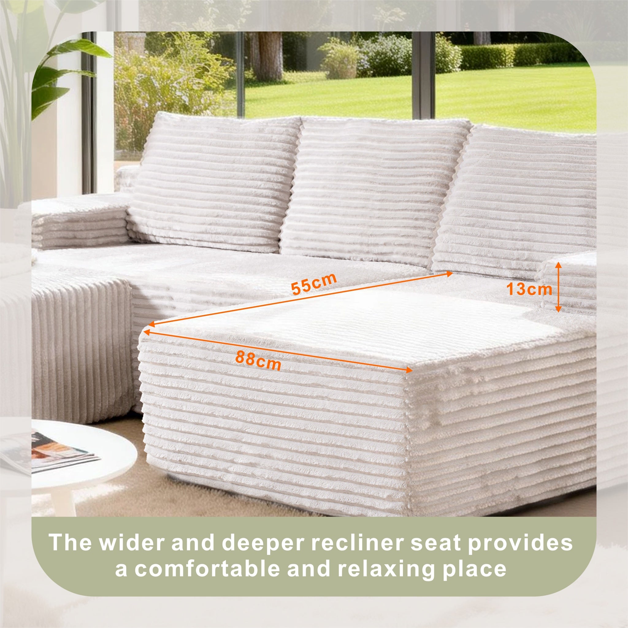 SOFTY Compressed Modular Sofa with Chaise & Ottoman