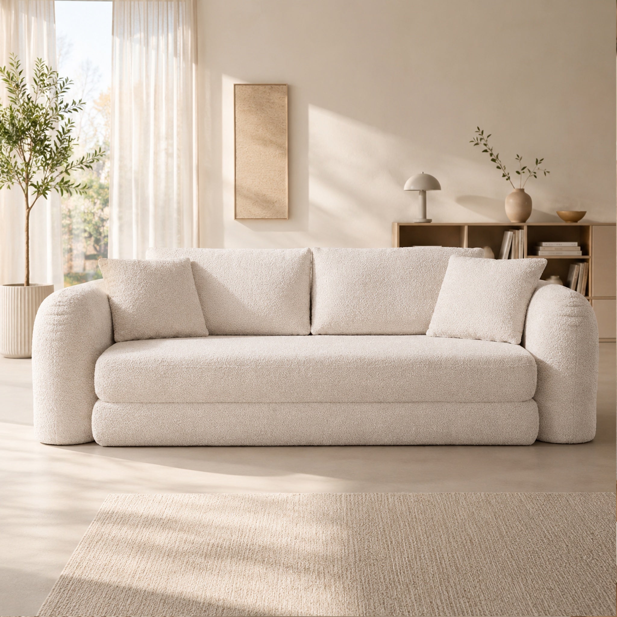 SOFTY Compressed Pull-Out Sofa Bed - Beige