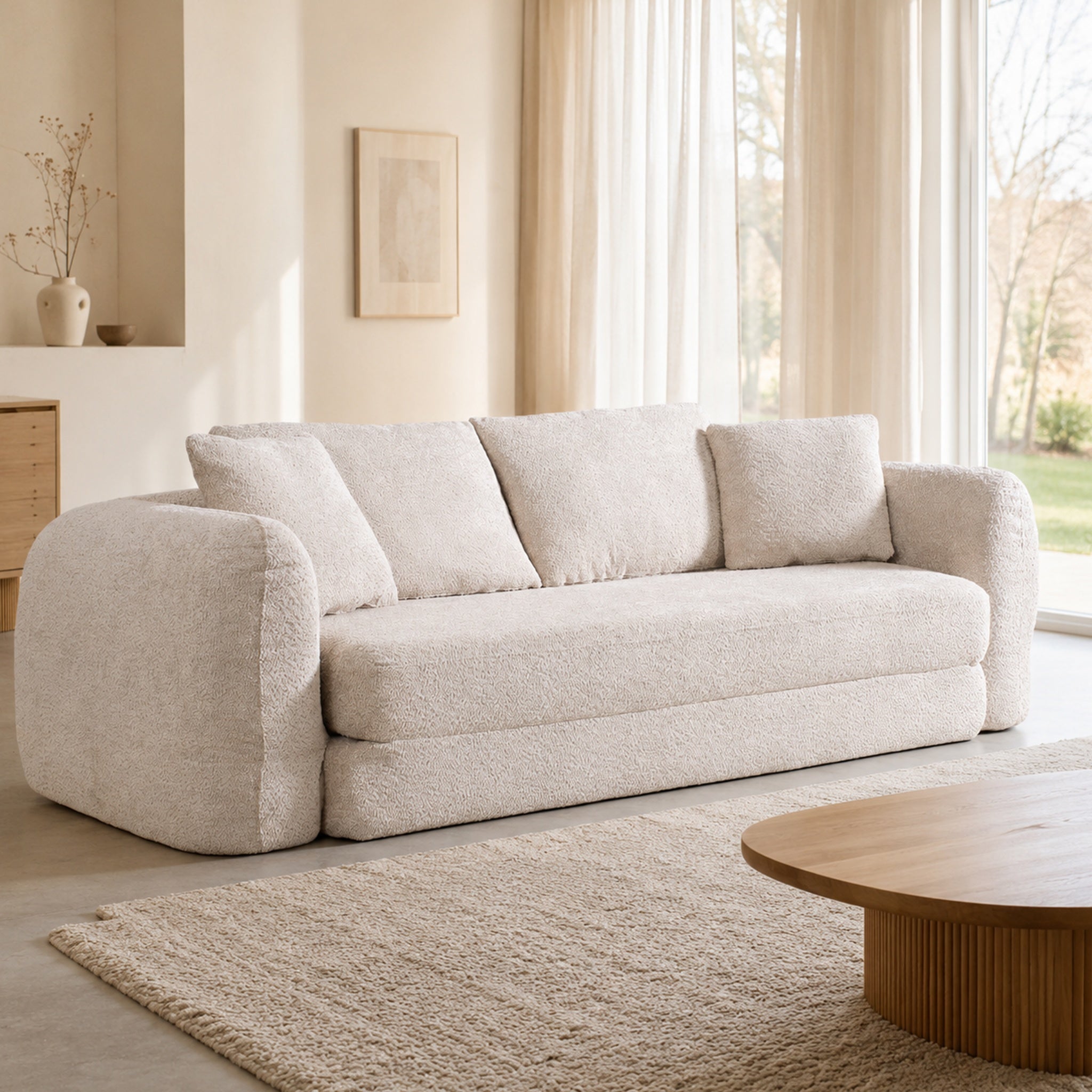 SOFTY Compressed Pull-Out Sofa Bed - Beige