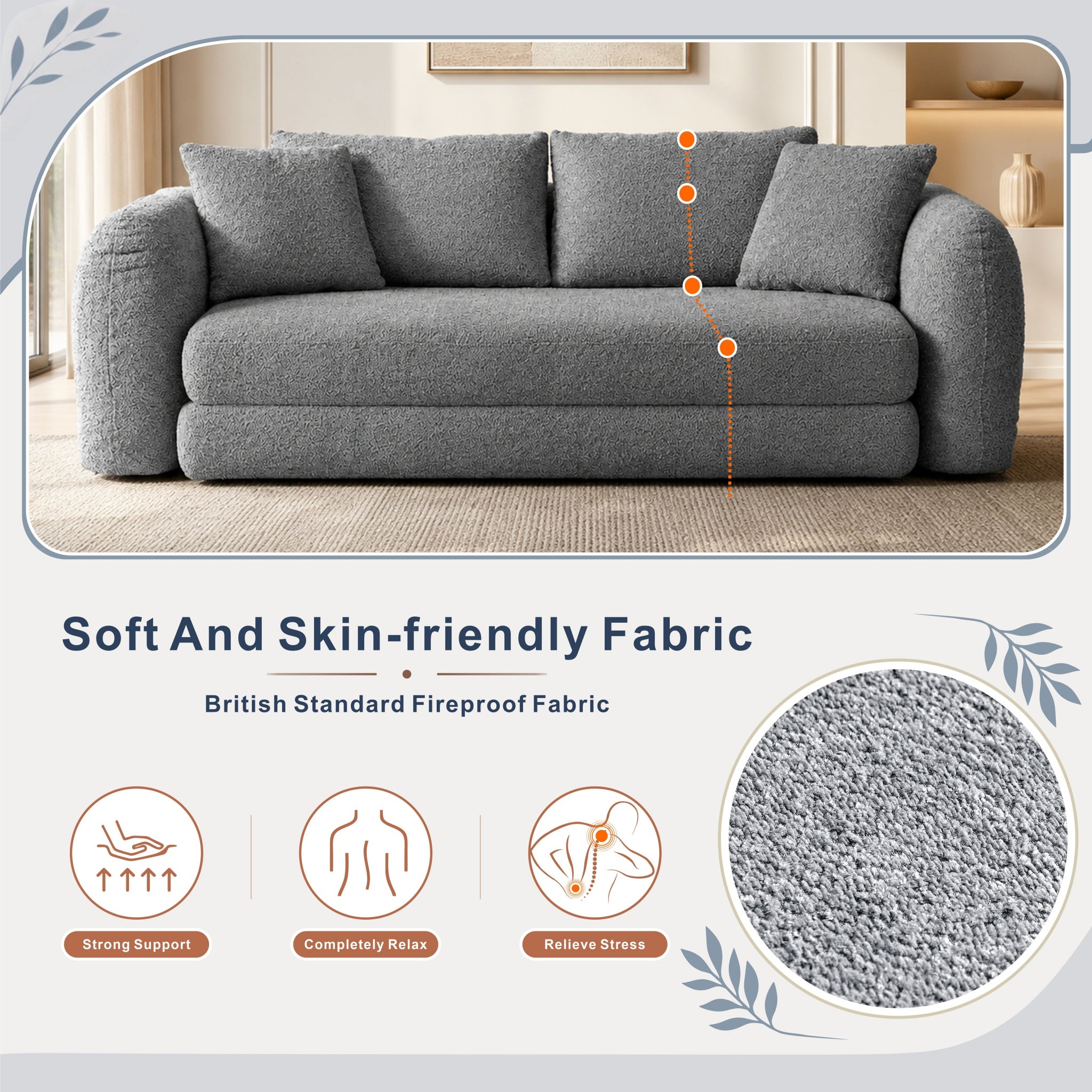 SOFTY Compressed Pull-Out Sofa Bed - Grey