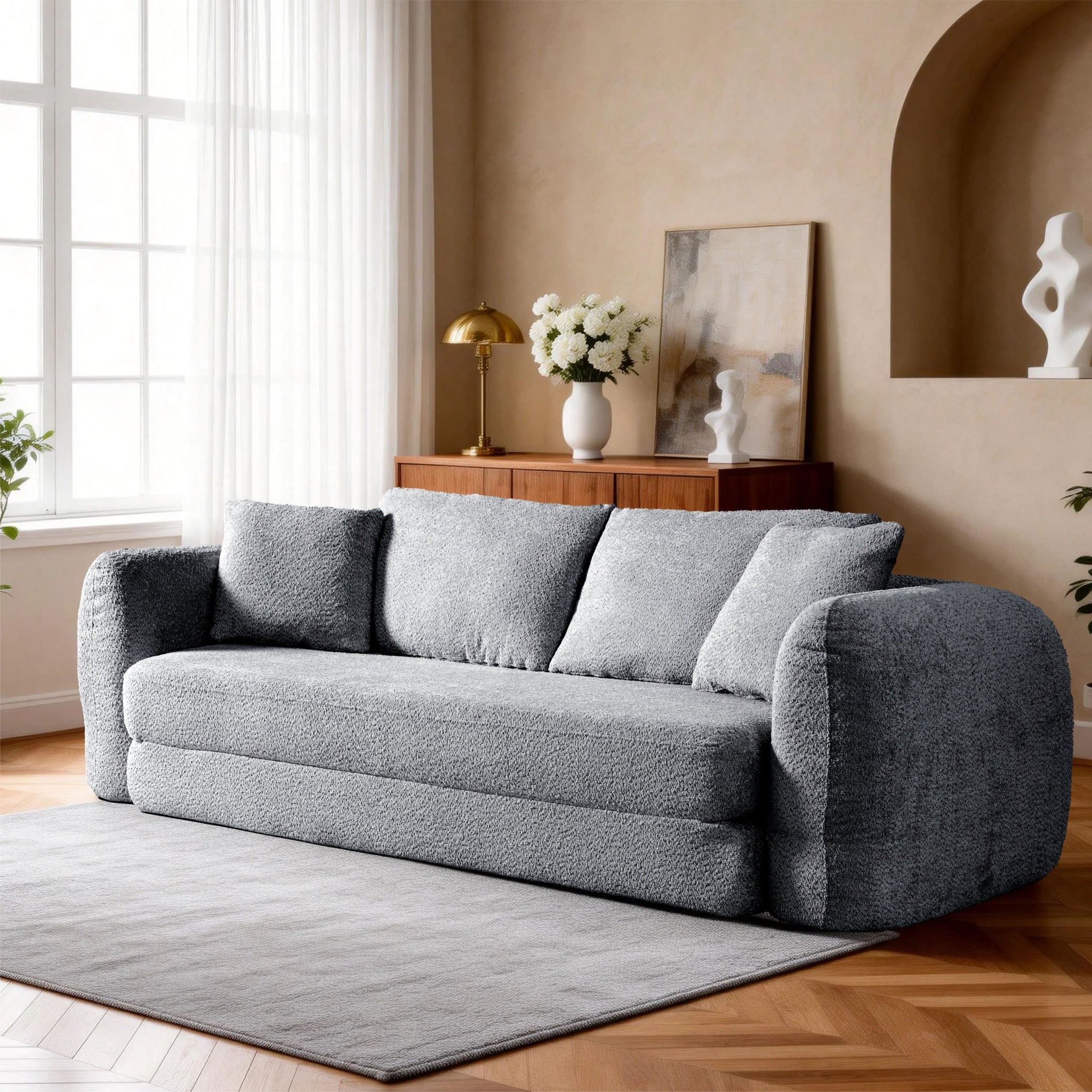 SOFTY Compressed Pull-Out Sofa Bed - Grey