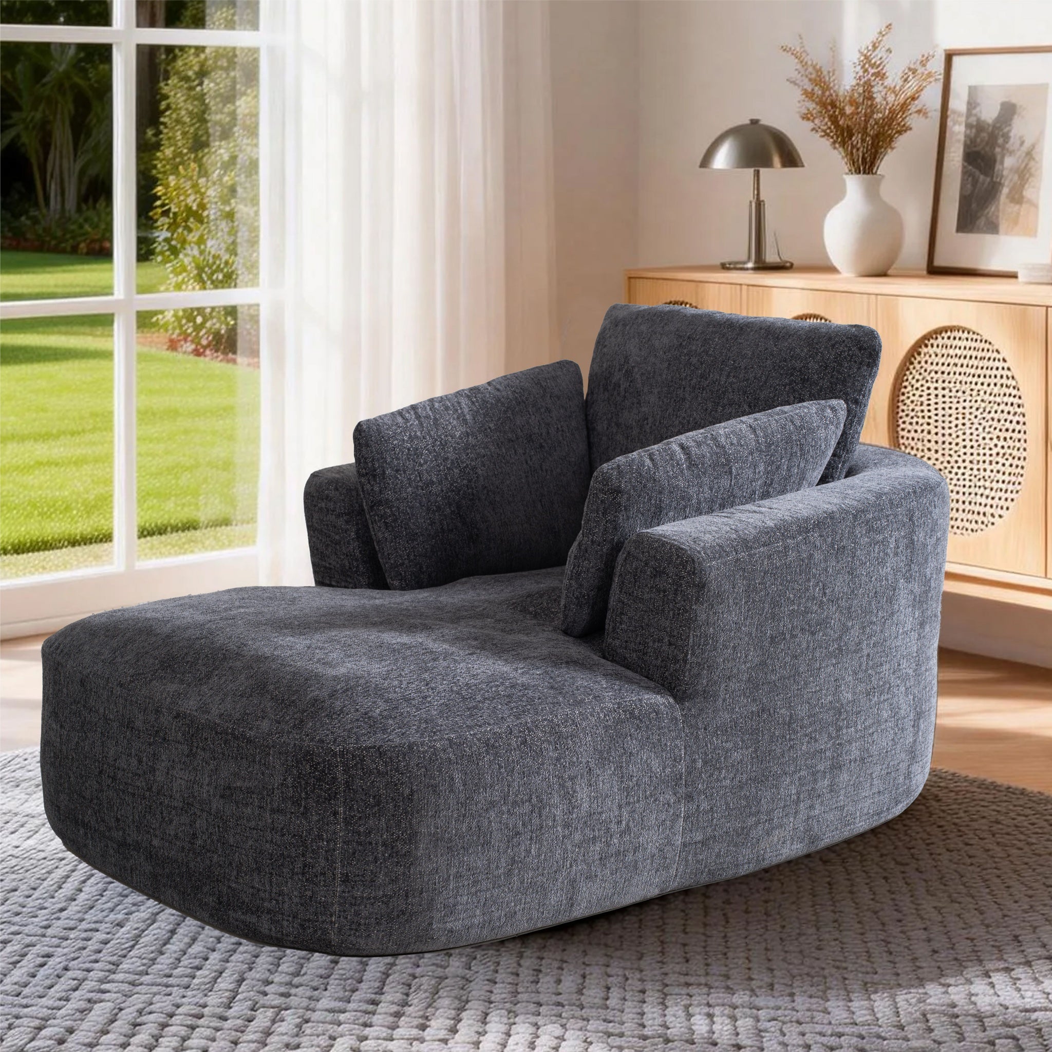 SOFTY Compressed Indoor Lounge Sofa Chair - Grey