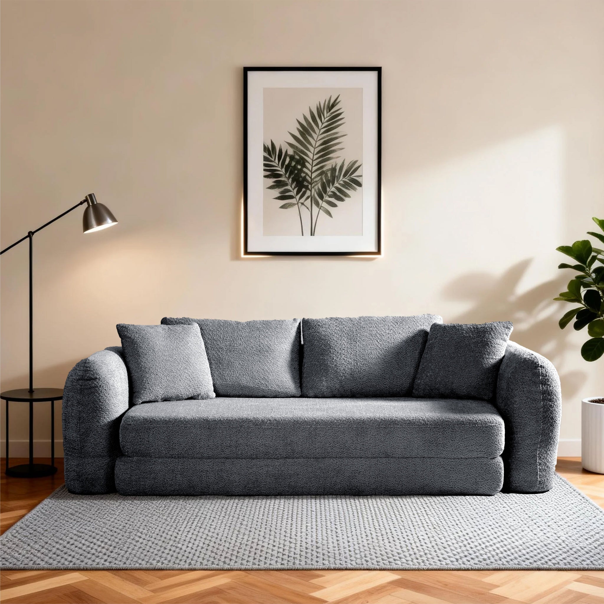 SOFTY Compressed Pull-Out Sofa Bed - Grey