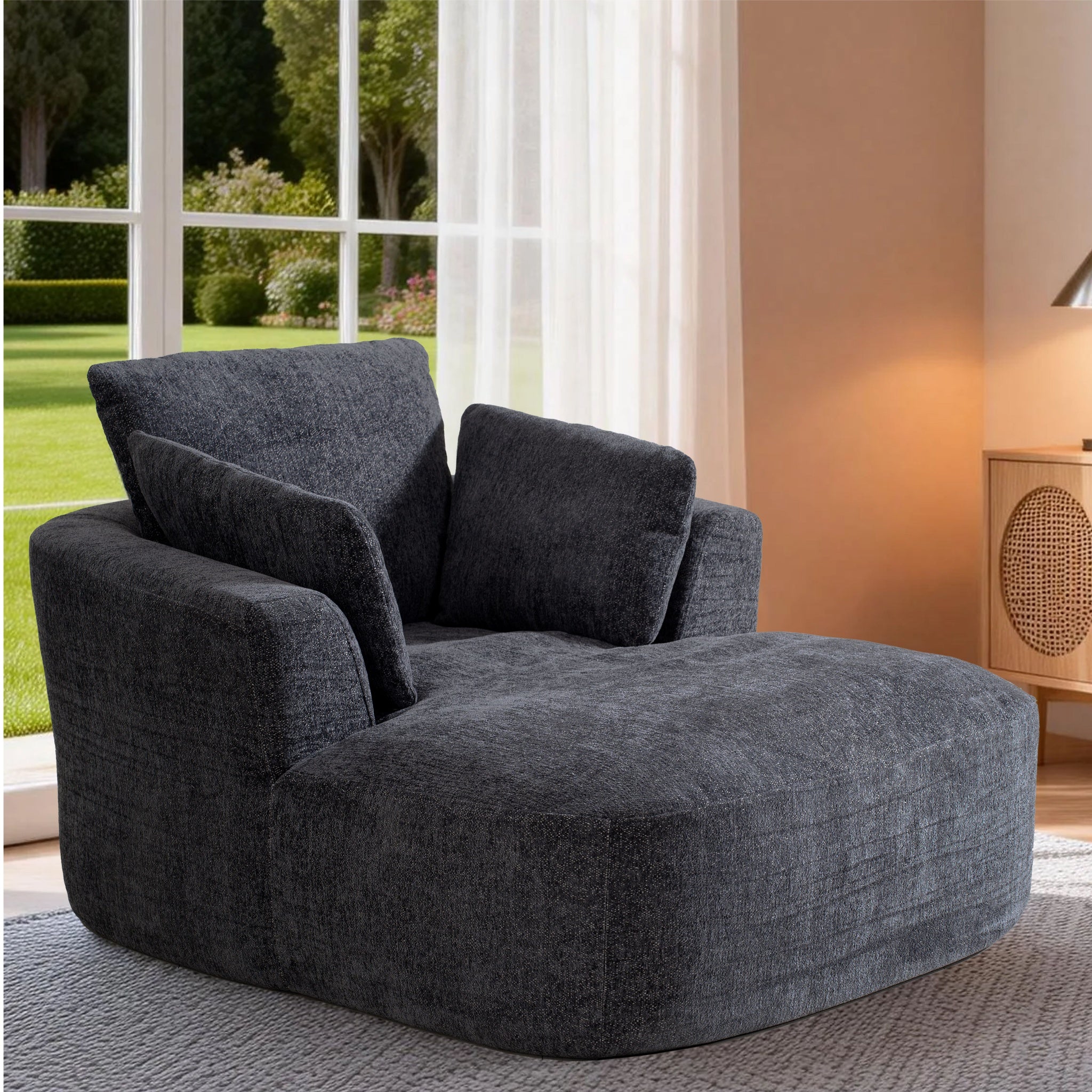 SOFTY Compressed Indoor Lounge Sofa Chair - Grey