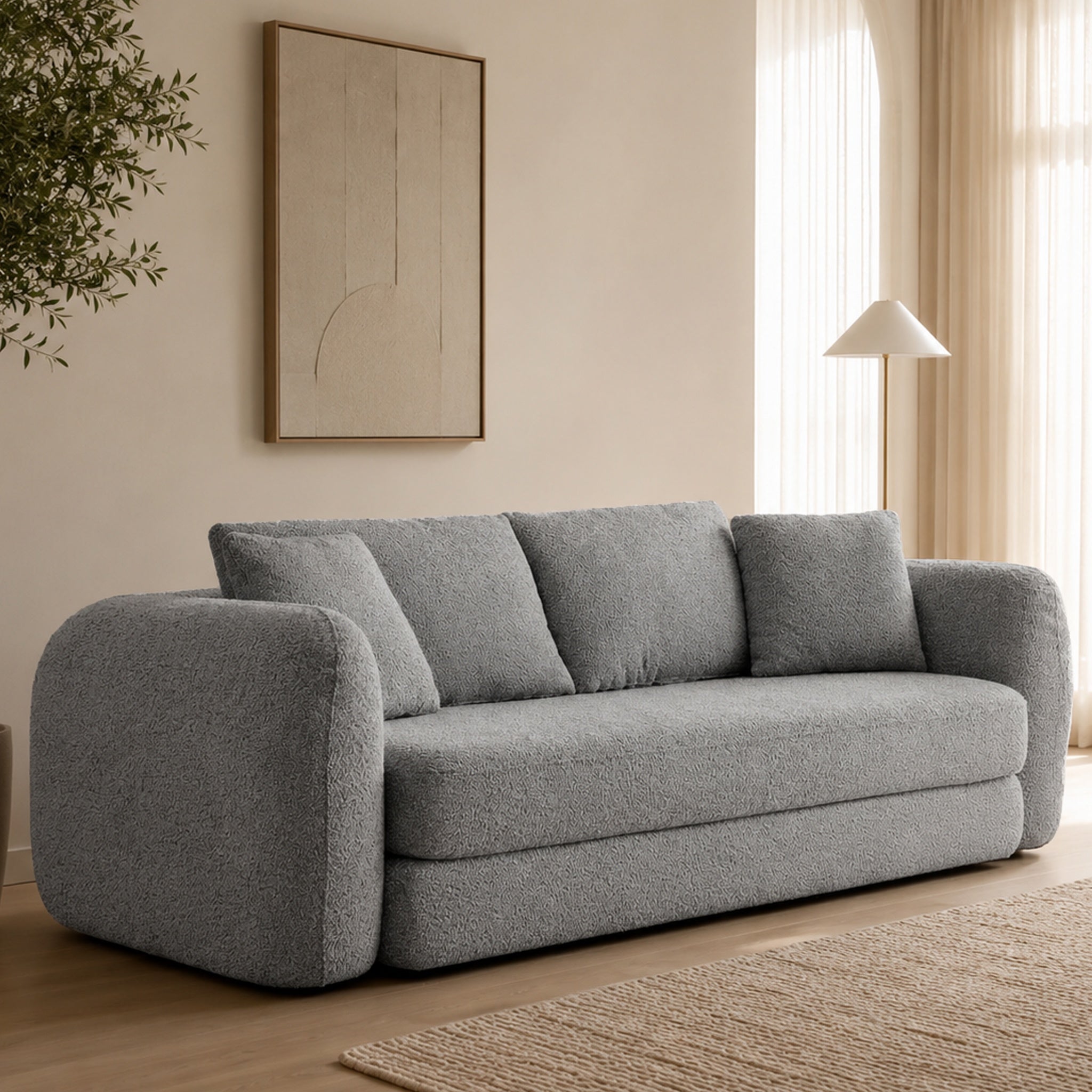 SOFTY Compressed Pull-Out Sofa Bed - Grey