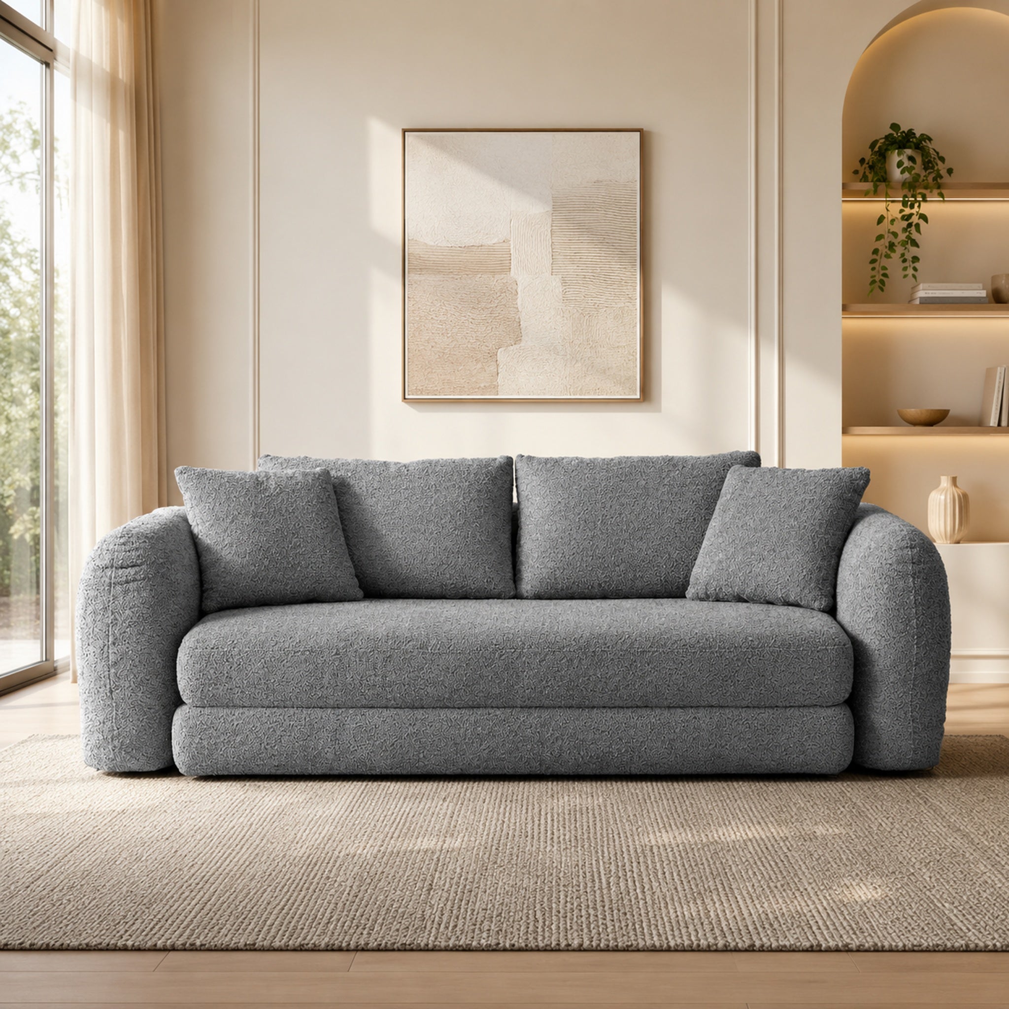 SOFTY Compressed Pull-Out Sofa Bed - Grey