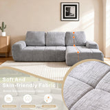SOFTY Compressed Sectional Sofa with Chaise (Textured Line Design)