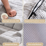 SOFTY Compressed Sectional Sofa with Chaise (Textured Line Design)