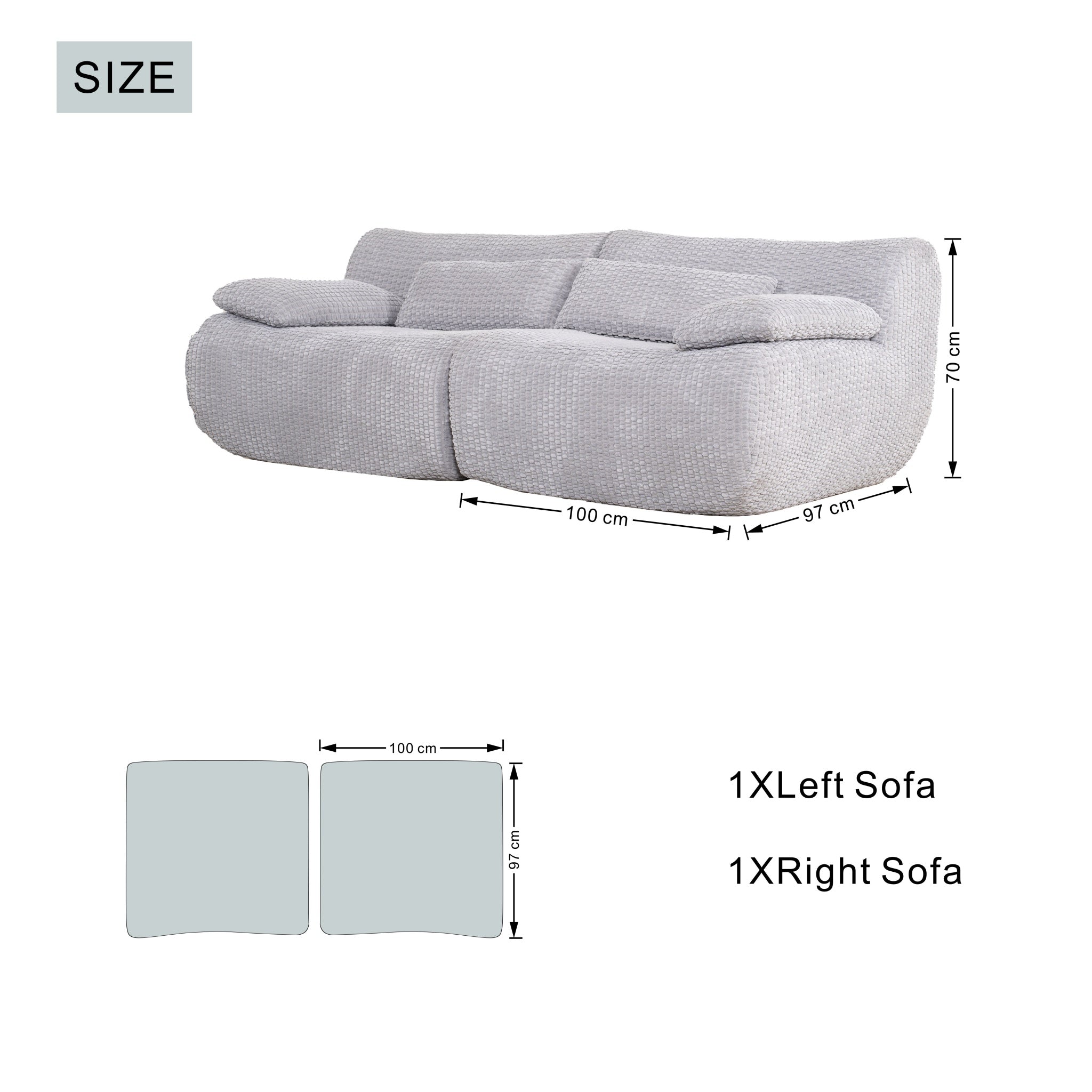 SOFTY Modular Compression Sofa Set ( 2-Seater Sofa)