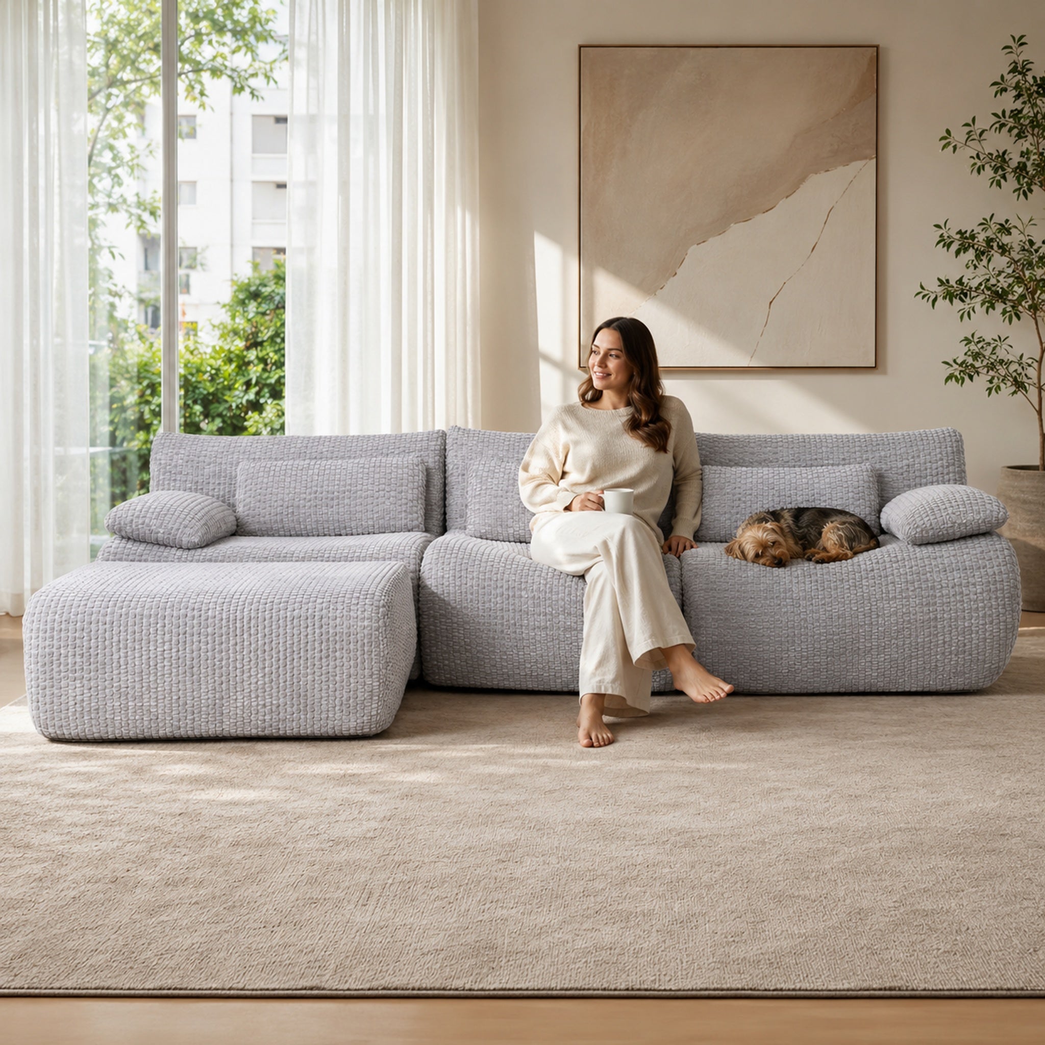 SOFTY Modular Compression Sofa Set (Chaise Combination)
