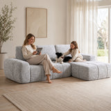SOFTY Compressed Sectional Sofa with Chaise (Textured Line Design)