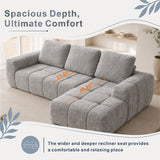 SOFTY Compressed Sectional Sofa with Chaise (Textured Line Design)