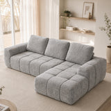SOFTY Compressed Sectional Sofa with Chaise (Textured Line Design)