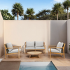 SOLARA 4-Seater Wood Outdoor Sofa Set – 4 Pieces