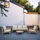 SOLARA 4-Piece Wood Outdoor Sofa Set – 5-Seater