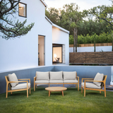 SOLARA 4-Piece Wood Outdoor Sofa Set – 5-Seater