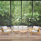 SOLARA 6-Piece Wood Outdoor Sofa Set – 7-Seater