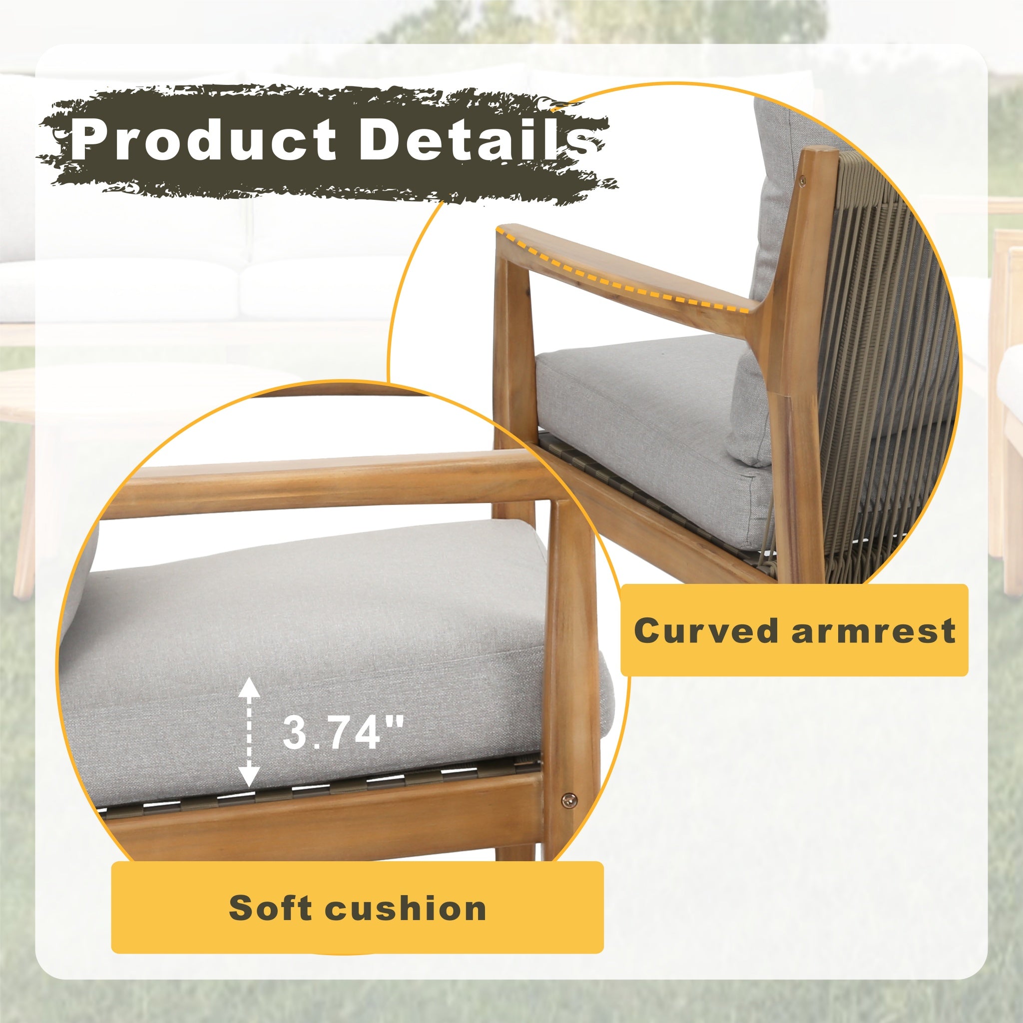 SOLARA Solid Wood 2-seater Sofa