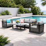 TALARA 5-Seater Aluminium Outdoor Sofa Set - 3 Pieces