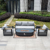 TALARA 5-Seater Aluminium Sofa Set with LYRIN Fire Pit Table