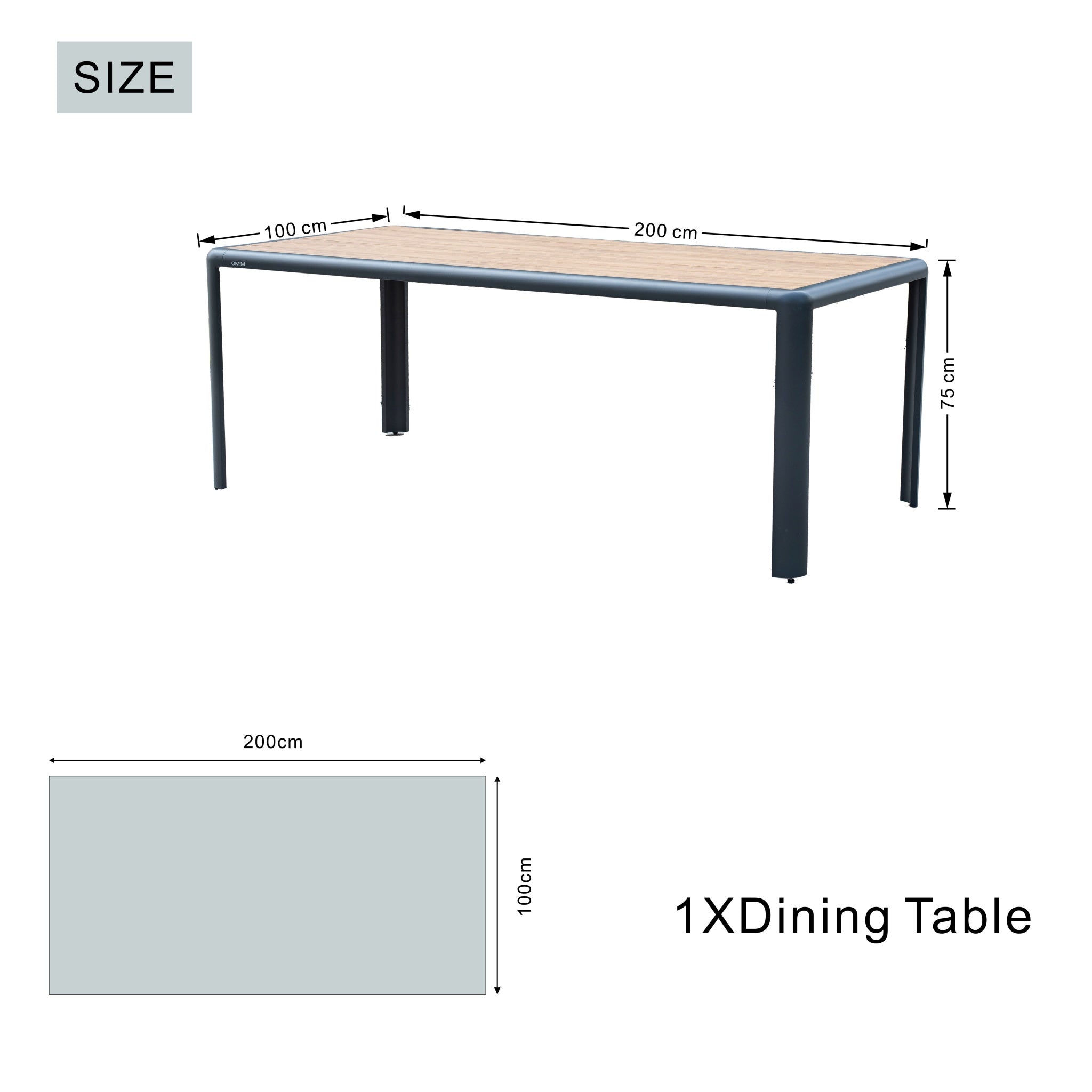 TALARA Aluminium Outdoor Dining Table 2M x 1M