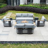 VAREL 5-Piece Sofa Set with LYRIN Fire Pit Table (Full Set)