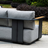 VAREL Aluminium Outdoor 3-Seater Sofa