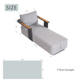 VAREL Outdoor Chaise Lounge – Aluminium Sun Lounger with Fire-Resistant Fabric