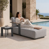 VAREL Outdoor Chaise Lounge – Aluminium Sun Lounger with Fire-Resistant Fabric