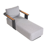 VAREL Outdoor Chaise Lounge – Aluminium Sun Lounger with Fire-Resistant Fabric